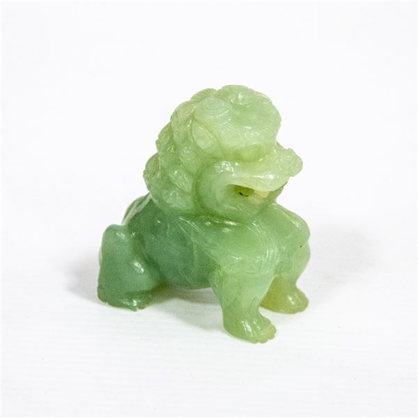 CHINESE HAND CARVED JADE STONE FOO DOG