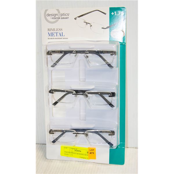 FOSTER GRANT READING GLASSES 3 PACK +1.75