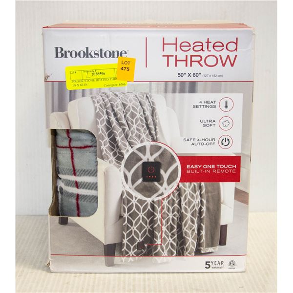 BROOK STONE HEATED THROW 50 IN X 60 IN