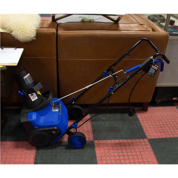 NEWLY UNPACKED SNOW JOE SNOW BLOWER - BLUE