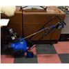 Image 1 : NEWLY UNPACKED SNOW JOE SNOW BLOWER - BLUE