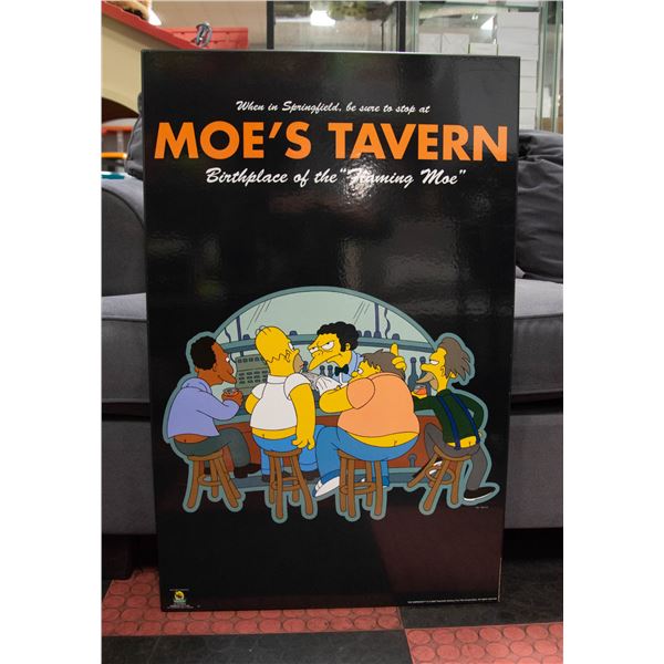 THE SIMPSONS MOE'S TAVERN WOOD POSTER 22  X 34 