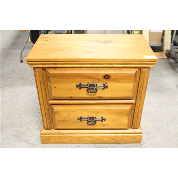 2 DRAWER WOODEN END DRESSER- SOLID WOOD