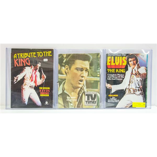 6 VINTAGE ELVIS MAGAZINES W/PLASTIC COVERS