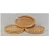 LOT OF 5 OVAL WOODEN TRAYS