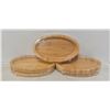 Image 1 : LOT OF 5 OVAL WOODEN TRAYS