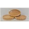 LOT OF 5 OVAL WOODEN TRAYS