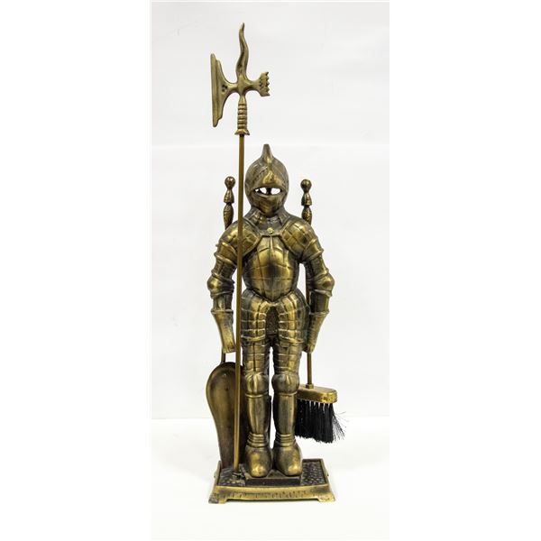 CAST IRON KNIGHT FIRE POKER SET