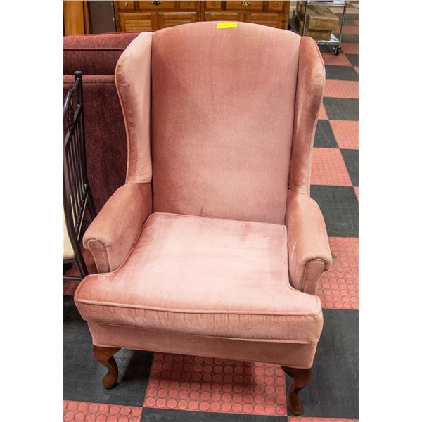 PINK WING BACK CHAIR