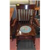 VINTAGE SOLID WOOD NEEDLE POINT ROCKING CHAIR