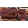 ESTATE RED FABRIC CHAIR AND LOVE SEAT COMBO