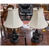 Image 1 : PAIR OF BLACK ELEPHANT BASE TABLE LAMPS