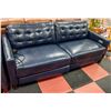 Image 3 : DARK BLUE LEATHER ELECTRIC RECLINING SOFA W/CHAIR