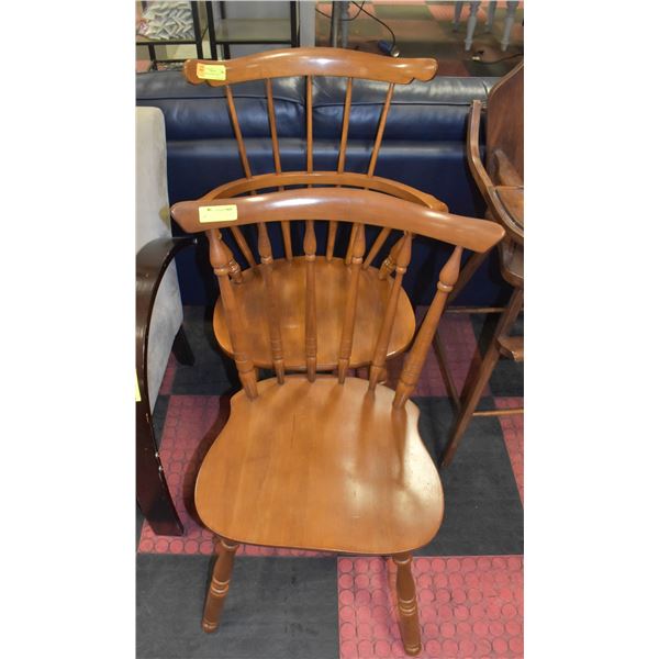 PAIR OF SOLID MAPLE ARM CHAIRS