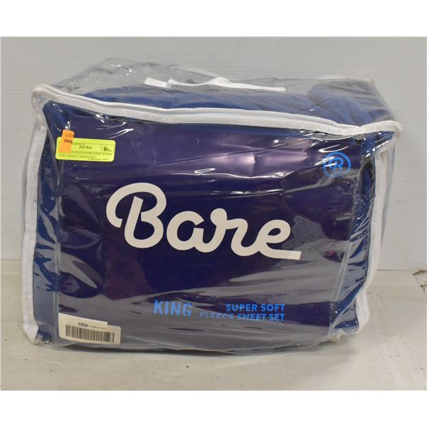 NEW REPACKED BARE KING SUPER SOFT FLEECE SHEET SET