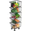 Image 1 : NEW 5 TIER ROLLING STORAGE ROOM BIN RACK ( BLACK )