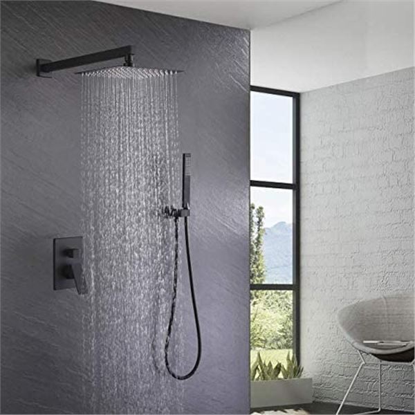 NEW LARGE BLACK LUXURY SHOWER SET