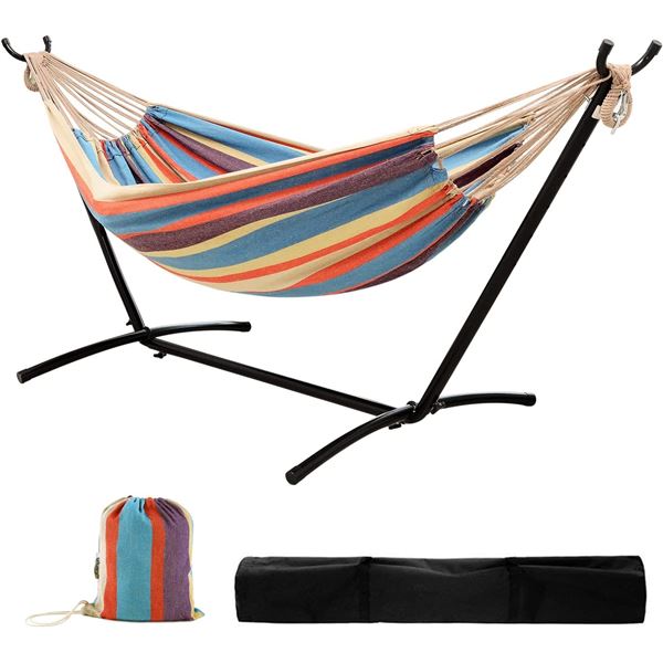 NEW OHUHU DOUBLE HAMMOCK WITH STAND