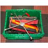 TOTE OF VARIOUS REFLECTORS, JACKS, TIRE IRONS, ETC