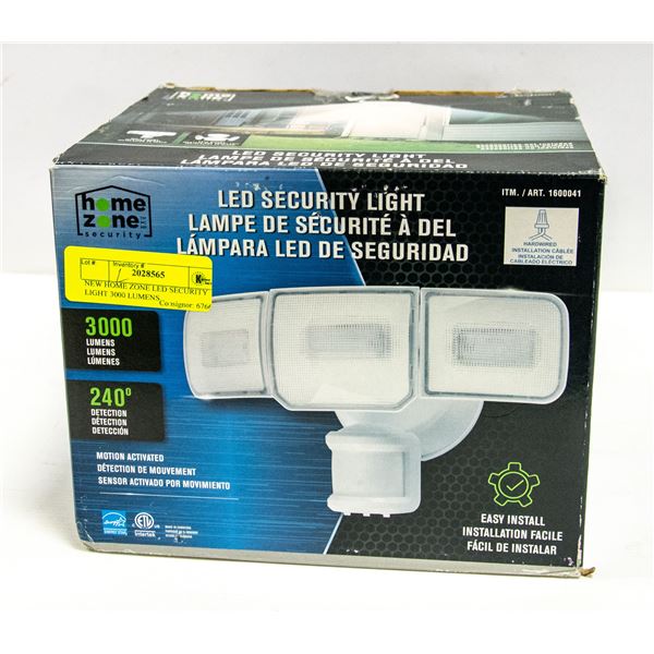 NEW HOME ZONE LED SECURITY LIGHT 3000 LUMENS