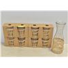 Image 1 : LOT OF 8 GLASSES WITH MATCHING PITCHER (TAN)