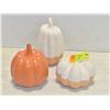 Image 1 : LOT OF 3 CERAMIC PUMPKIN/GOURDS