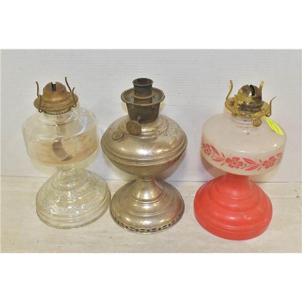 3 KEROSENE LAMPS