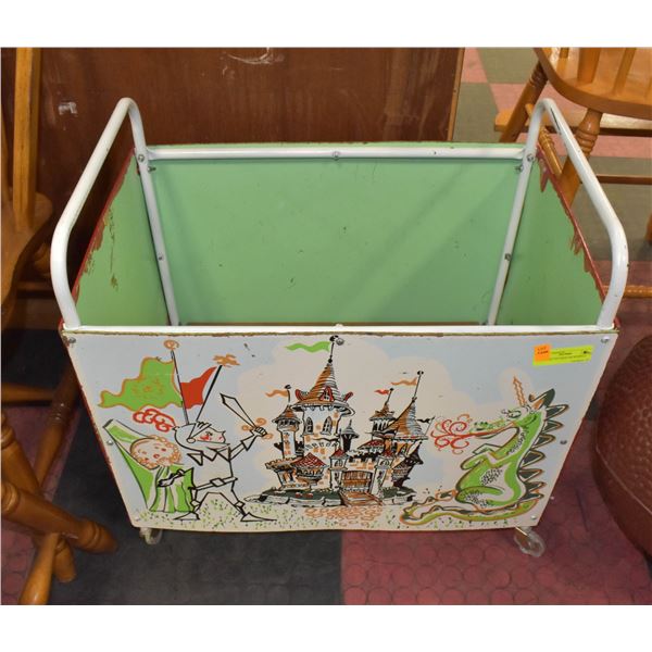 ANTIQUE TOY BOX ON WHEELS