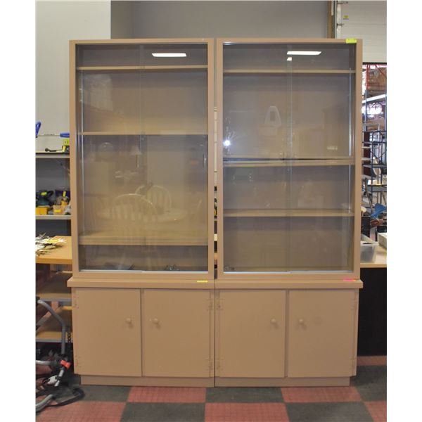 PAIR OF LARGE WOOD CABINETS