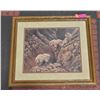 Image 1 : MOUNTAIN GOAT OAK FRAMED PICTURE