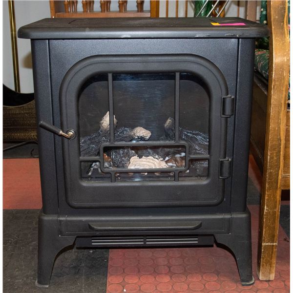 BLACK ELECTRIC SELF STANDING FIREPLACE