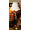 Image 1 : VINTAGE MAPLE AND AMBER GLASS FLOOR LAMP