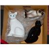 Image 1 : 3 CERAMIC CAT FIGURES, ELPA ALCOBACA STAMPED MADE