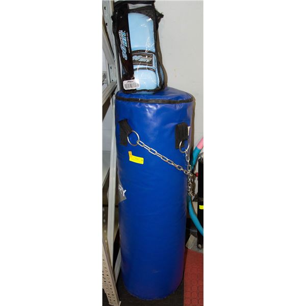 LARGE PUNCHING BAG W/ GLOVES