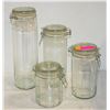 Image 1 : VINTAGE 4 PC GLASS CANISTER SET