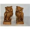 Image 1 : OWLS PERCHED ON BOOK - BOOK ENDS 9 X 5IN