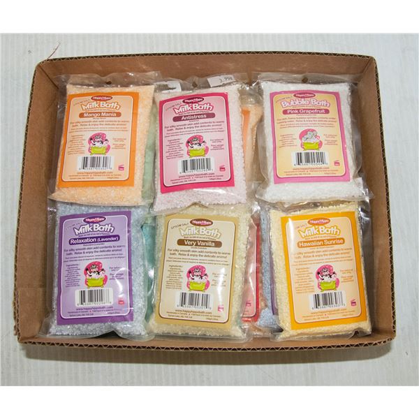 NEW 100 GRAM INDIVIDUAL PACKS OF MILK BATH SALTS