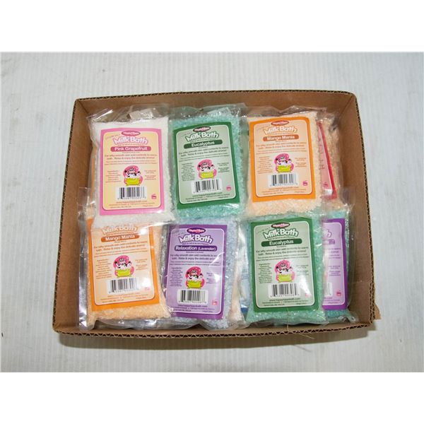 NEW 100 GRAM INDIVIDUAL PACKS OF MILK BATH SALTS