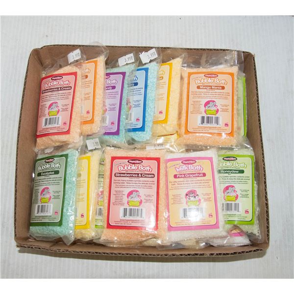 NEW 100 GRAM INDIVIDUAL PACKS OF BUBBLE BATH SALTS