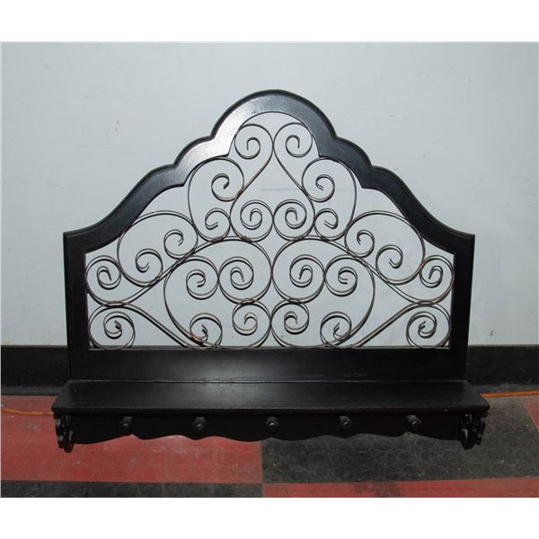 WOOD AND METAL DECORATIVE SHELF