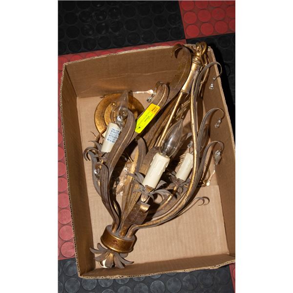 GOLD TONE METAL CHANDELIER