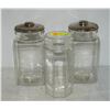 3 LARGE KITCHEN STORAGE JARS WITH LIDS