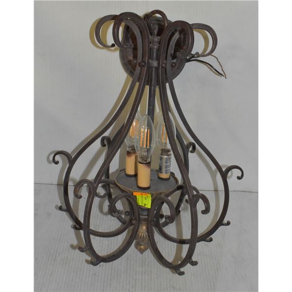 BRONZE TONE METAL CHANDELIER