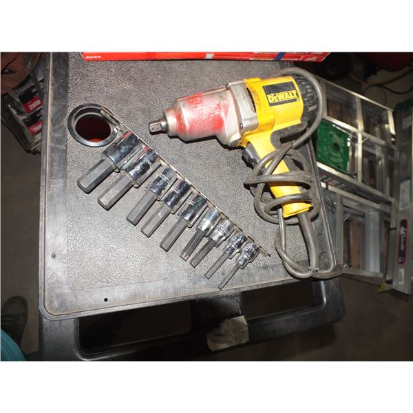 Dewalt 1/2" Impact Wrench & Allan Key Sockets