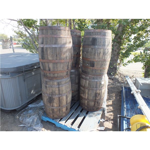 6 Whiskey Barrels