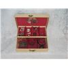 Image 1 : Vintage jewelry box with key + contents