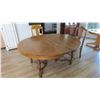 Image 1 : Dining Room Table + (6) Chairs Set (OAK) - 54W x 63.5L (1 leaf) x 29.25H (comes with 6 chairs (1 cap
