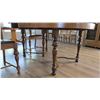 Image 3 : Dining Room Table + (6) Chairs Set (OAK) - 54W x 63.5L (1 leaf) x 29.25H (comes with 6 chairs (1 cap