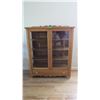 Image 1 : China Cabinet / Buffet (solid wood) - with key - 41W 18D 50H - bottom drawer, glass doors + sides