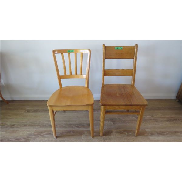 (2) Chairs (solid wood) - 33"H + 35"H